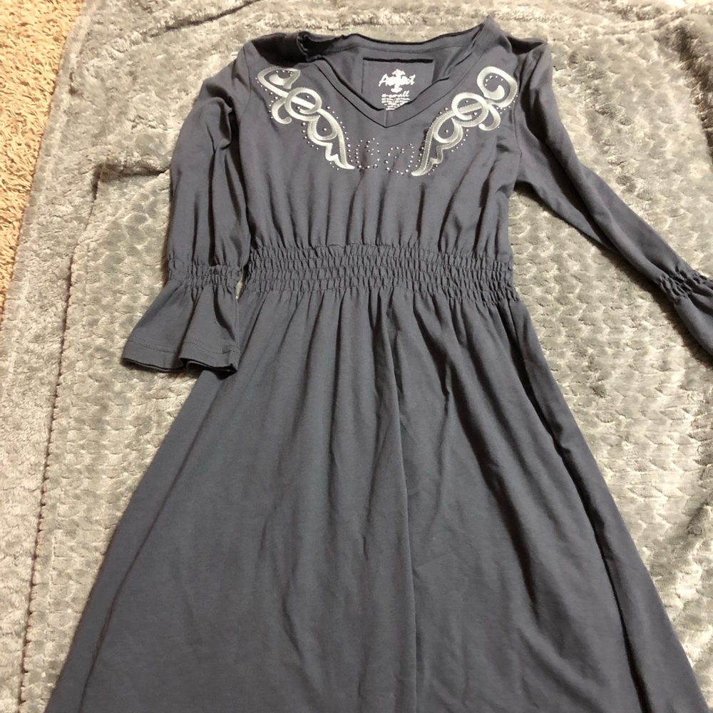 Ariat Navy Blue Midi Dress with Silver Embellishment